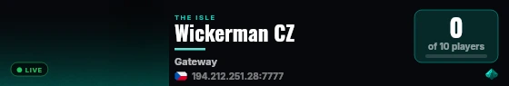 Wickerman CZ live status badge