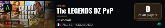 The LEGENDS DZ PvP live status badge