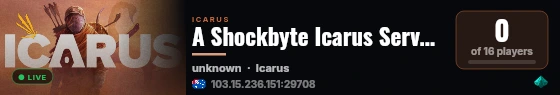 A Shockbyte Icarus Server! live status badge