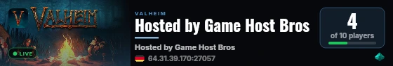 Hosted by Game Host Bros live status badge