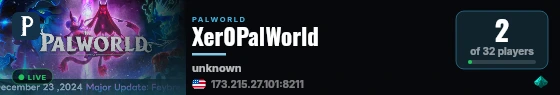 Xer0PalWorld live status badge