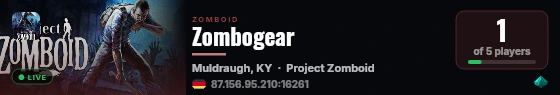 Zombogear live status badge