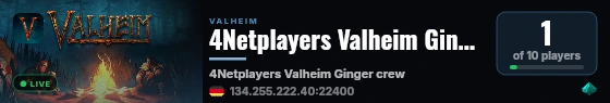 4Netplayers Valheim Ginger crew live status badge