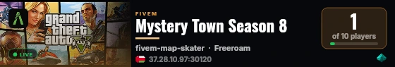 Mystery Town Season 8 live status badge