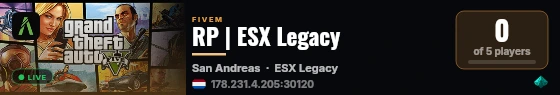 RP | ESX Legacy live status badge
