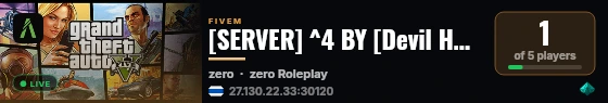 [SERVER] ^4 BY [Devil Hunter developers] live status badge
