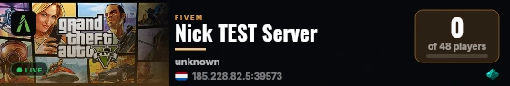 Nick TEST Server live status badge