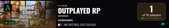 OUTPLAYED RP live status badge