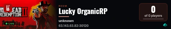 Lucky OrganicRP live status badge