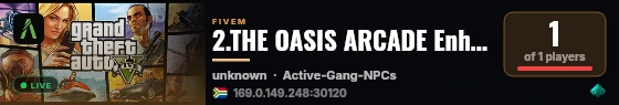2.THE OASIS ARCADE Enhanced DEV SERVER live status badge