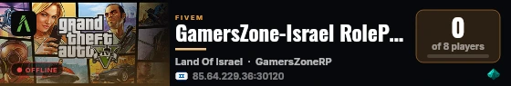 GamersZone-Israel RolePlay - Serious RP live status badge