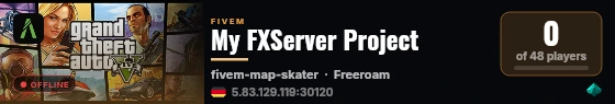 My FXServer Project live status badge