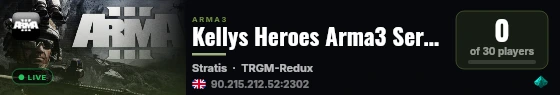Kellys Heroes Arma3 Server live status badge