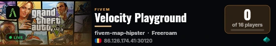 Velocity Playground live status badge