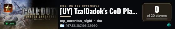 [UY] TzalDadok's CoD Playground live status badge