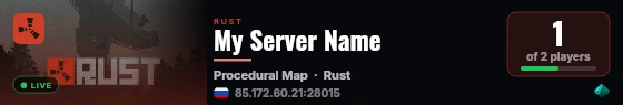 My Server Name live status badge