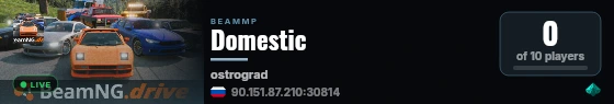 Domestic live status badge