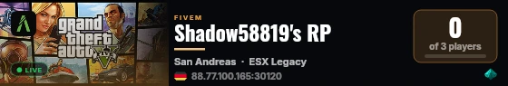 Shadow58819's RP live status badge