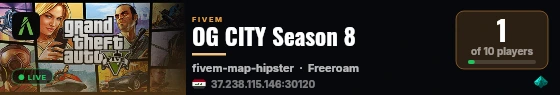 OG CITY Season 8 live status badge