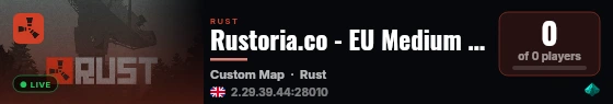 Rustoria.co - EU Medium Preview Server (Map #6) live status badge