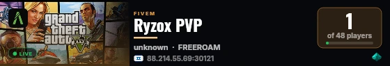 Ryzox PVP live status badge