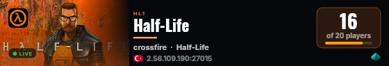 Half-Life live status badge