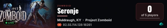 Seronje live status badge