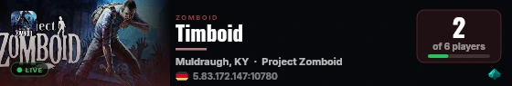 Timboid live status badge