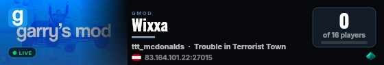 Wixxa live status badge