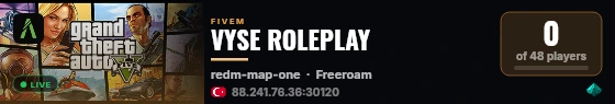 VYSE ROLEPLAY live status badge