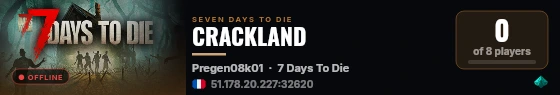 CRACKLAND live status badge