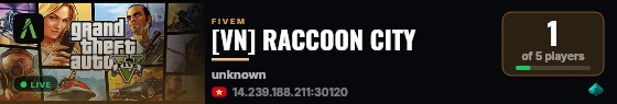 [VN] RACCOON CITY live status badge