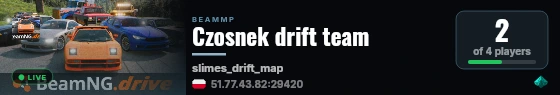 Czosnek drift team live status badge