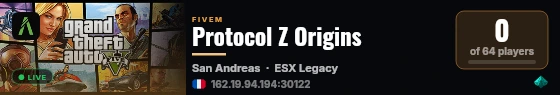 Protocol Z Origins live status badge