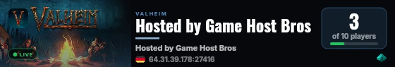 Hosted by Game Host Bros live status badge