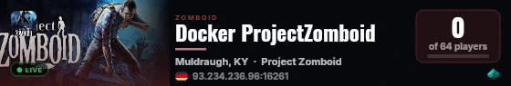 Docker ProjectZomboid live status badge