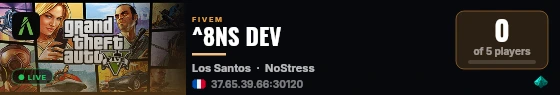 ^8NS DEV live status badge
