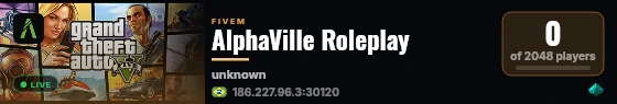 AlphaVille Roleplay live status badge