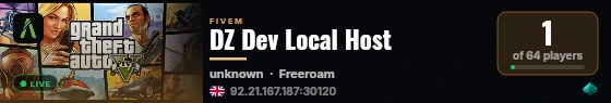 DZ Dev Local Host live status badge