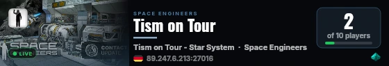 Tism on Tour live status badge