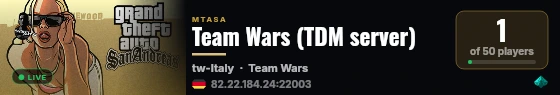 Team Wars (TDM server) live status badge