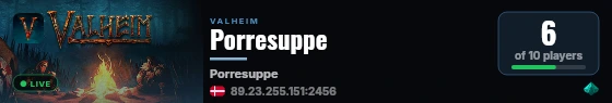 Porresuppe live status badge