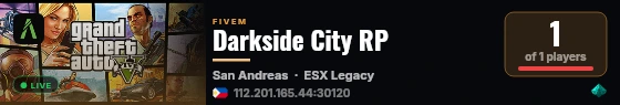 Darkside City RP live status badge