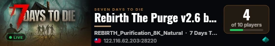 Rebirth The Purge v2.6 b14 THS live status badge