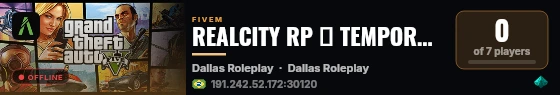 REALCITY RP 🌾 TEMPORADA 1 orgs e facs livres eventos diários ➡️ VERDADEIRO RP ESTÁ AQUI #COMUNIDADE live status badge