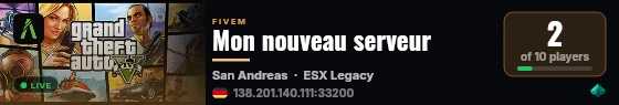 Mon nouveau serveur live status badge