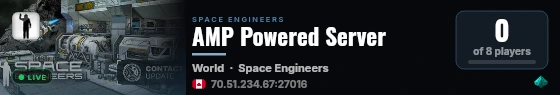 AMP Powered Server live status badge