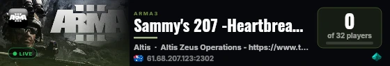 Sammy's 207 -Heartbreaker live status badge