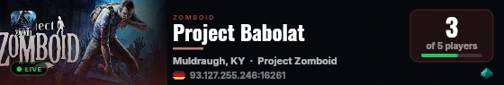 Project Babolat live status badge