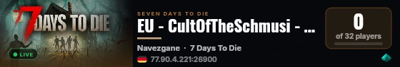 EU - CultOfTheSchmusi - New Players Welcome live status badge